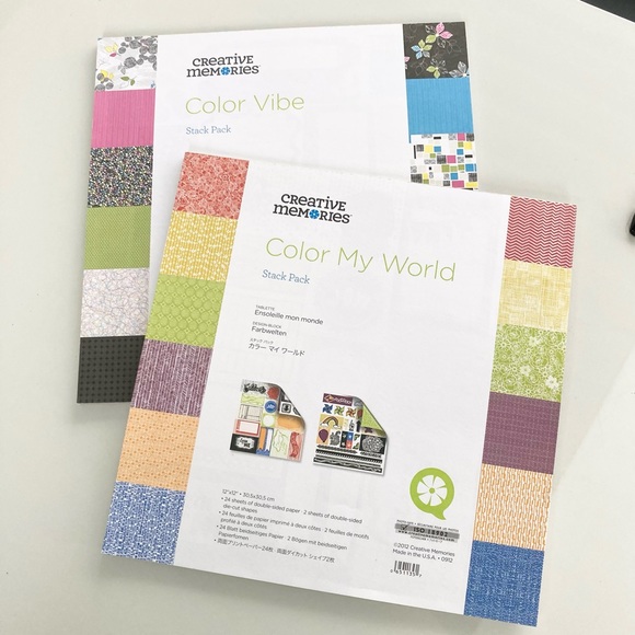 Creative Memories Color Vibe and Color My World Stack Pack Paper Pads - New - Picture 1 of 11